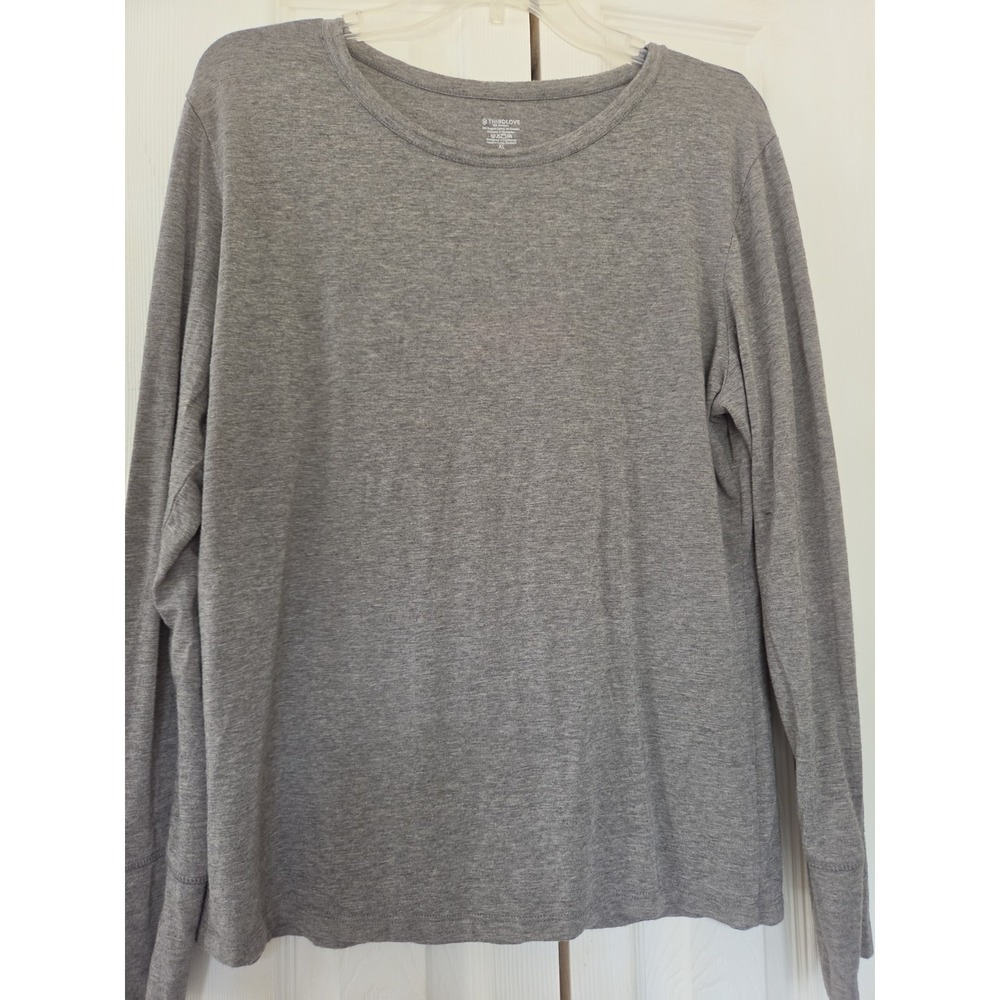ThirdLove XL Gray Bamboo Organic Cotton Blend Long Sleeve Comfort Top Shirt